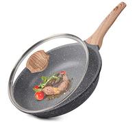 Caannasweis Sartén antiadherente de granito, sartenes antiadherentes para tortillas, huevos de tortilla, sartén de chef de piedra, compatible con inducción, sin PFOA (gris, 12 pulgadas con tapa)