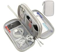 CAAORDKSO Bolsa organizadora de viaje para accesorios electrónicos, portátil, impermeable, bolsa de almacenamiento de doble capa para cable, cable, cargador, teléfono, banco de energía, auriculares,