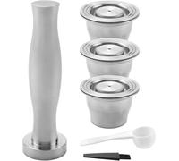 caapmony Cápsulas de café reutilizables de acero inoxidable compatible con varios modelos de cafetera, cápsulas reutilizables cápsula café espresso
