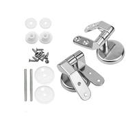 CAASFOOY Juego de 2 bisagras para tapa de inodoro, bisagras para asiento de inodoro, juego de bisagras fijas para reparación, funda de asiento de eje de inodoro, incluye accesorios