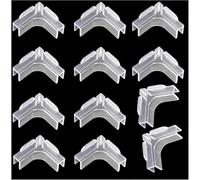 CAASFOOY Paquete de 12 cubiertas suaves para acuarios, 8 mm, protectores angulares acrílicos de alta resistencia, instalación sencilla (transparente)