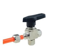 CAAUYXZW Válvula de Bola 304, válvula Aguja Ajustable, 3, 6, 8, 10, 12mm, 1/8, 1/4, 3/8, 1/2, Ajuste virola compresión, Hilo Femenino Junta rápida(Hose Ball Valve-01,A-8mm)