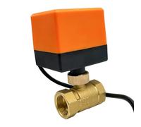 CAAUYXZW Válvula de Bola eléctrica latón 1/2 ", 3/4", 1, 2", válvula 220V, 12V y 24V, Tres Cables o Dos líneas(12VDC-CR04,0.5 Inch)