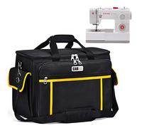 cab55 Funda para máquina de Coser, Bolsa de Transporte para máquina de Coser con Almohadilla Acolchada extraíble, Bolsa de Mano para máquina de Coser y Accesorios de Costura adicionales, Black, 17 x