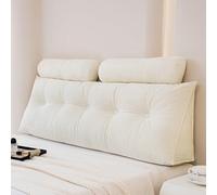 Cababera Almohada de Almohada Almohada Triangular, Sentarse o Trabajar con Almohadas de Revestimiento de Cuello de 2 Paquetes Desmontables, para el Soporte de Respaldo de White 80x60x20cm-oneheadrest