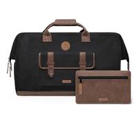 CABAIA Bolsa de Viaje con Compartimento para portátil Adventurer Waxed Cotton Duffle Bag Trogir Negro