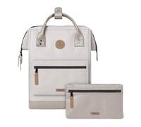 Cabaïa - Mochila Adventurer Alger - Medium 18L - Repelente al Agua - Compartimento Portátil 13″ - 2 Bolsillos Intercambiables - Certificada Vegana - Mochila de Viaje, Trabajo y Escuela - Beige