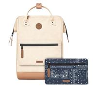 Cabaïa - Mochila Adventurer Andenne - Mini 10L - Repelente al Agua - Compartimento Portátil 10,5″ - 2 Bolsillos Intercambiables - Certificada Vegana - Mochila de Viaje, Trabajo y Escuela - Beige