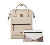 Cabaïa - Mochila Adventurer Arcachon - Medium 18L - Repelente al Agua - Compartimento Portátil 13″ - 2 Bolsillos Intercambiables - Certificada Vegana - Mochila de Viaje, Trabajo y Escuela - Beige