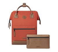 Cabaïa - Mochila Adventurer Bogota - Medium 18L - Repelente al Agua - Compartimento Portátil 13″ - 2 Bolsillos Intercambiables - Certificada Vegana - Mochila de Viaje, Trabajo y Escuela - Naranja