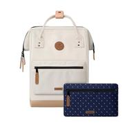 Cabaïa - Mochila Adventurer Cap Town - Medium 18L - Repelente al Agua - Compartimento Portátil 13″ - 2 Bolsillos Intercambiables - Certificada Vegana - Mochila de Viaje, Trabajo y Escuela - Beige