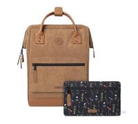 Cabaïa - Mochila Adventurer Dubai - Medium 18L - Repelente al Agua - Compartimento Portátil 13″ - 2 Bolsillos Intercambiables - Certificada Vegana - Mochila de Viaje, Trabajo y Escuela - Marrón