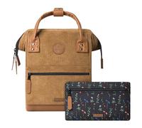 Cabaïa - Mochila Adventurer Dubai - Mini 10L - Repelente al Agua - Compartimento Portátil 10,5″ - 2 Bolsillos Intercambiables - Certificada Vegana - Mochila de Viaje, Trabajo y Escuela - Marrón