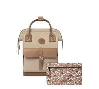 CABAIA - Mochila Adventurer Kuala Lumpur - Mini 10L - Repelente al Agua - Compartimento Portátil 10,5″ - 2 Bolsillos Intercambiables - Certificada Vegana - Mochila de Viaje, Trabajo y Escuela - Marrón