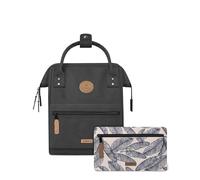 Cabaïa - Mochila Adventurer Le Havre - Mini 10L - Repelente al Agua - Compartimento Portátil 10,5″ - 2 Bolsillos Intercambiables - Certificada Vegana - Mochila de Viaje, Trabajo y Escuela - Negra