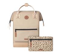 Cabaïa - Mochila Adventurer Lobito - Medium 18L - Repelente al Agua - Compartimento Portátil 13″ - 2 Bolsillos Intercambiables - Certificada Vegana - Mochila de Viaje, Trabajo y Escuela - Beige