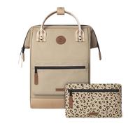 Cabaïa - Mochila Adventurer Lobito - Medium 18L - Repelente al Agua - Compartimento Portátil 13″ - 2 Bolsillos Intercambiables - Certificada Vegana - Mochila de Viaje, Trabajo y Escuela - Beige