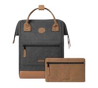 Cabaïa - Mochila Adventurer Londres - Medium 18L - Repelente al Agua - Compartimento Portátil 13″ - 2 Bolsillos Intercambiables - Certificada Vegana - Mochila de Viaje, Trabajo y Escuela - Gris