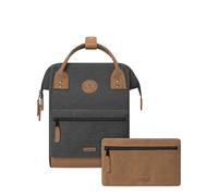 Cabaïa - Mochila Adventurer Londres - Mini 10L - Repelente al Agua - Compartimento Portátil 10,5″ - 2 Bolsillos Intercambiables - Certificada Vegana - Mochila de Viaje, Trabajo y Escuela - Gris