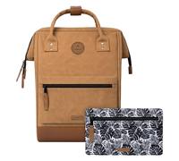 Cabaïa - Mochila Adventurer Moscow - Medium 18L - Repelente al Agua - Compartimento Portátil 13″ - 2 Bolsillos Intercambiables - Certificada Vegana - Mochila de Viaje, Trabajo y Escuela - Marrón