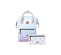 Cabaïa - Mochila Adventurer Mykonos - Medium 18L - Repelente al Agua - Compartimento Portátil 13″ - 2 Bolsillos Intercambiables - Certificada Vegana - Mochila de Viaje, Trabajo y Escuela - Azul