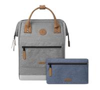 Cabaïa - Mochila Adventurer New York - Medium 18L - Repelente al Agua - Compartimento Portátil 13″ - 2 Bolsillos Intercambiables - Certificada Vegana - Mochila de Viaje, Trabajo y Escuela - Gris