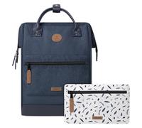 Cabaïa - Mochila Adventurer Port Antonio - Maxi 23L - Repelente al Agua - Compartimento Portátil 15″ - 2 Bolsillos Intercambiables - Certificada Vegana - Mochila de Viaje, Trabajo y Escuela - Azul