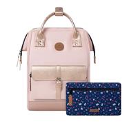 Cabaïa - Mochila Adventurer Queretaro - Medium 18L - Repelente al Agua - Compartimento Portátil 13″ - 2 Bolsillos Intercambiables - Certificada Vegana - Mochila de Viaje, Trabajo y Escuela - Rosa