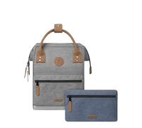 Cabaïa - Mochila Adventurer New York - Mini 10L - Repelente al Agua - Compartimento Portátil 10,5″ - 2 Bolsillos Intercambiables - Certificada Vegana - Mochila de Viaje, Trabajo y Escuela - Gris