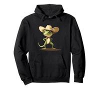 Cabalga en la puesta de sol con un lagarto vaquero para los fanáticos del rodeo Sudadera con Capucha