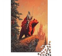 Caballero a lomos de un Oso Rojo 1000 Piezas Rompecabezas para Adultos para Amantes O Amigos Imposable 70x50cm/1000pcs