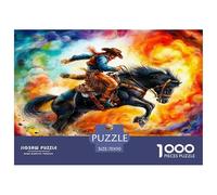 Caballero Caballo Negro Puzzle De 1000 Piezas, Juego Educativo, Desafío, Clásicos para Adultos Y Niños A Partir De 12 Años Un Rompecabezas Desafiante - Obra De Arte 70x50cm/1000pcs