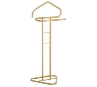 Caballero Camilo, práctico sirviente para mujer con percha para pantalones, bonito perchero con soporte para sacos, moderno perchero lacado en oro