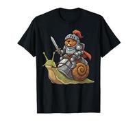 Caballero Castor Montando Un Caracol Fantasía Medieval Camiseta