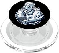 Caballero con Gato Medieval PopSockets PopGrip para MagSafe