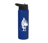 Caballero de armadura medieval con escudo de espada larga Stainless Steel Insulated Water Bottle