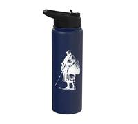 Caballero de armadura medieval con escudo de espada larga Stainless Steel Insulated Water Bottle