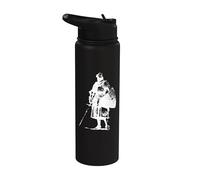 Caballero de armadura medieval con escudo de espada larga Stainless Steel Insulated Water Bottle