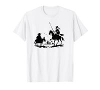 Caballero Errante Don Quijote Sancho Panza Ilustración Silueta Camiseta