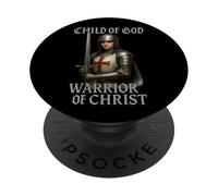 Caballero Femenino: guerrera de Cristo - Reino de Jerusalén PopSockets PopGrip Adhesivo