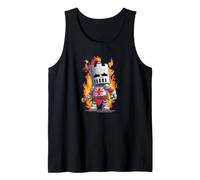 Caballero Guapo con Espada y Llamas para los Amantes del Reino Camiseta sin Mangas