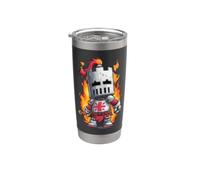 Caballero guapo con espada y llamas para los amantes del reino Vaso térmico de acero inoxidable de doble pared