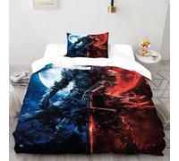 Caballero Luna Funda De Edredón 2 Piezas 3D Impresa Gothic Themes con Funda Almohada Single（135x200cm） Microfibra Juego De Ropa De Cama para para Niñosy Hombres