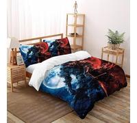 Caballero Luna Funda De Edredón 3 Piezas con Impresión En 3D Gothic Themes con 2 Fundas De Almohada Super King（260x220cm） Microfibra Juego De Cama para