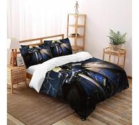 Caballero Luna Funda De Edredón 3 Piezas con Impresión En 3D Gothic Themes con Cremallera Y Funda De Almohada Double（200x200cm） Microfibra Ropa De Cama
