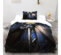 Caballero Luna Funda Edredon 2 Piezas 3D Estampado Gothic Themes con Cremallera Y Funda De Almohada Single（135x200cm） Microfibra Ropa De Cama para Adultos Y Niñas