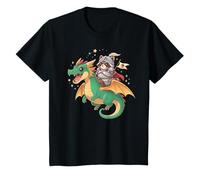 Caballero Mapache Montando dragón Medieval REN Faire Gráfico Camiseta