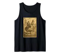 Caballero Medieval Montando Un Ganso Fantasía Arte Surrealista Jinete Camiseta sin Mangas