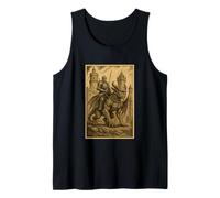 Caballero medieval Montando una gárgola Fantasía Arte Surrealista Jinete Camiseta sin Mangas