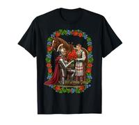 Caballero Polaco Folk Girl Amapolas Romance Caballo Arte Floral Camiseta